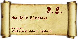 Munár Elektra névjegykártya